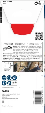 Multiherramienta Bosch PRO PAI 65 APB hoja 65×55 mm.