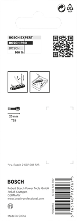Juego de puntas Bosch PRO Torx T25 de 25 mm.