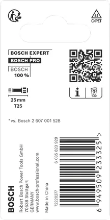 Puntas Bosch PRO Torx T25 de 25 mm.