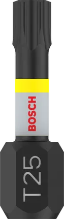 Punta de impacto Bosch PRO Torx T25 de 25 mm para atornillar.