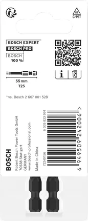 Puntas Bosch PRO Torx T25 de 55 mm.