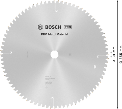Hoja de sierra circular multimaterial Bosch PRO de 355 mm.