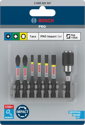 Juego de puntas de impacto Bosch PRO de 8 piezas.
