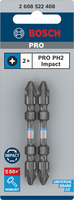 Puntas de impacto de doble punta Bosch PRO PH2 de 65 mm.