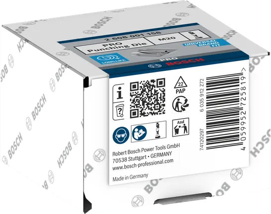 Matriz de punzonado Bosch PRO M20 de acero inoxidable.