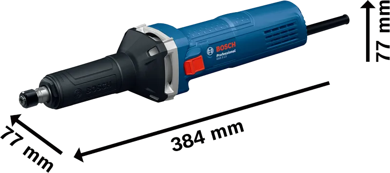 Amoladora recta Bosch GGS 5 LS con 384 mm de longitud.