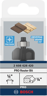 Broca para enrutador Bosch PRO, vástago R de 1/4″, 1/4″.