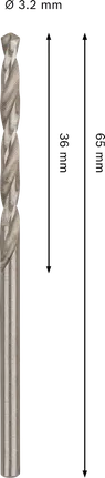 Broca helicoidal Bosch PRO Metal HSS-G de 3,2 mm.