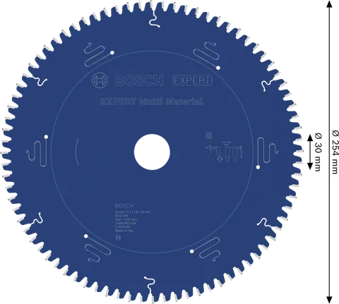 Hoja de sierra circular multimaterial Bosch EXPERT de 254 mm.