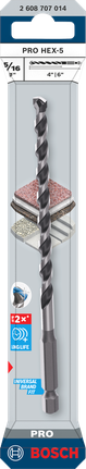 Broca Bosch PRO HEX-5 de 5/16 pulgadas para una mayor durabilidad.