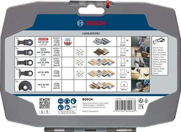 Juego de corte Bosch 5 piezas.