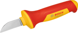 Cuchillo de cable Bosch VDE con mango ergonómico rojo-amarillo.