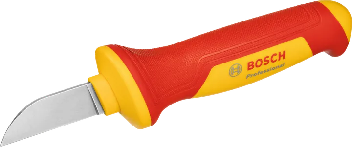 Cuchillo de cable Bosch VDE con mango ergonómico rojo-amarillo.