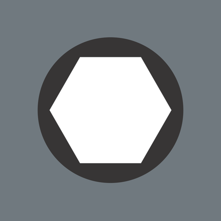 Cabeza de destornillador hexagonal.