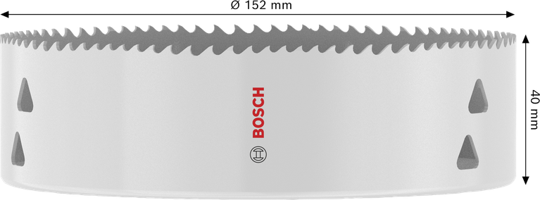 Sierra de corona roscada multimaterial Bosch 152 x 40 mm.
