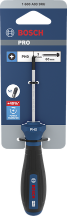 Destornillador Bosch PRO PH0 x 60 mm para trabajos precisos.