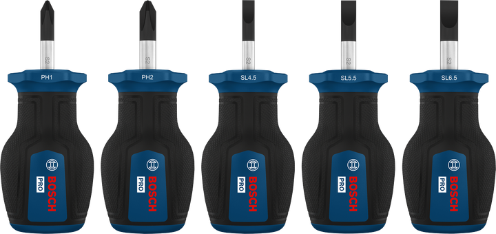 Juego de desatornilladores PRO Stubby PH/SL, 5 piezas