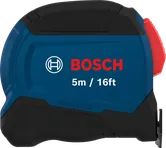 Cinta métrica Bosch de 5 m y 16 pies con función de bloqueo automático.