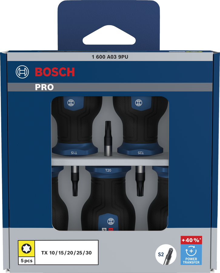 Juego de desatornilladores PRO Stubby Torx, 5 piezas