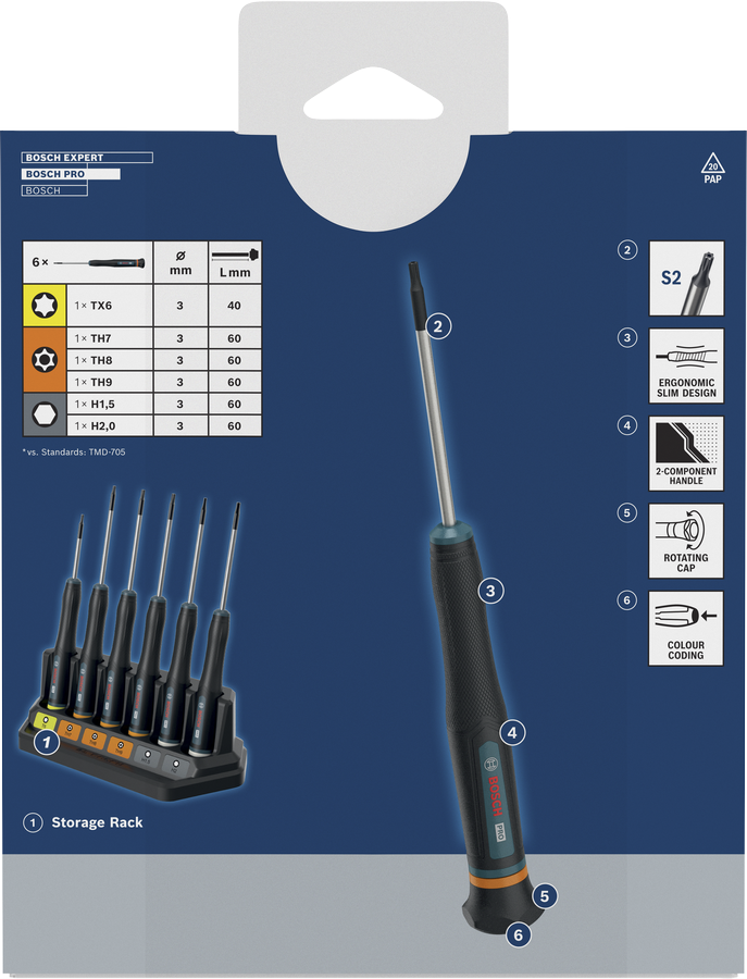 Juego de destornilladores PRO Precision TX/TH/H, 6 piezas