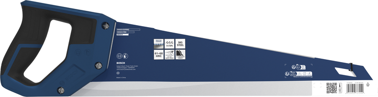 Sierra de mano Bosch 450 mm, hoja de acero SK5 11 TPI.