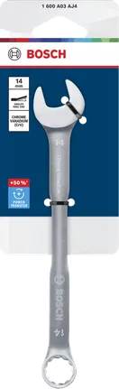 Llave combinada Bosch de 14 mm, cromo vanadio.
