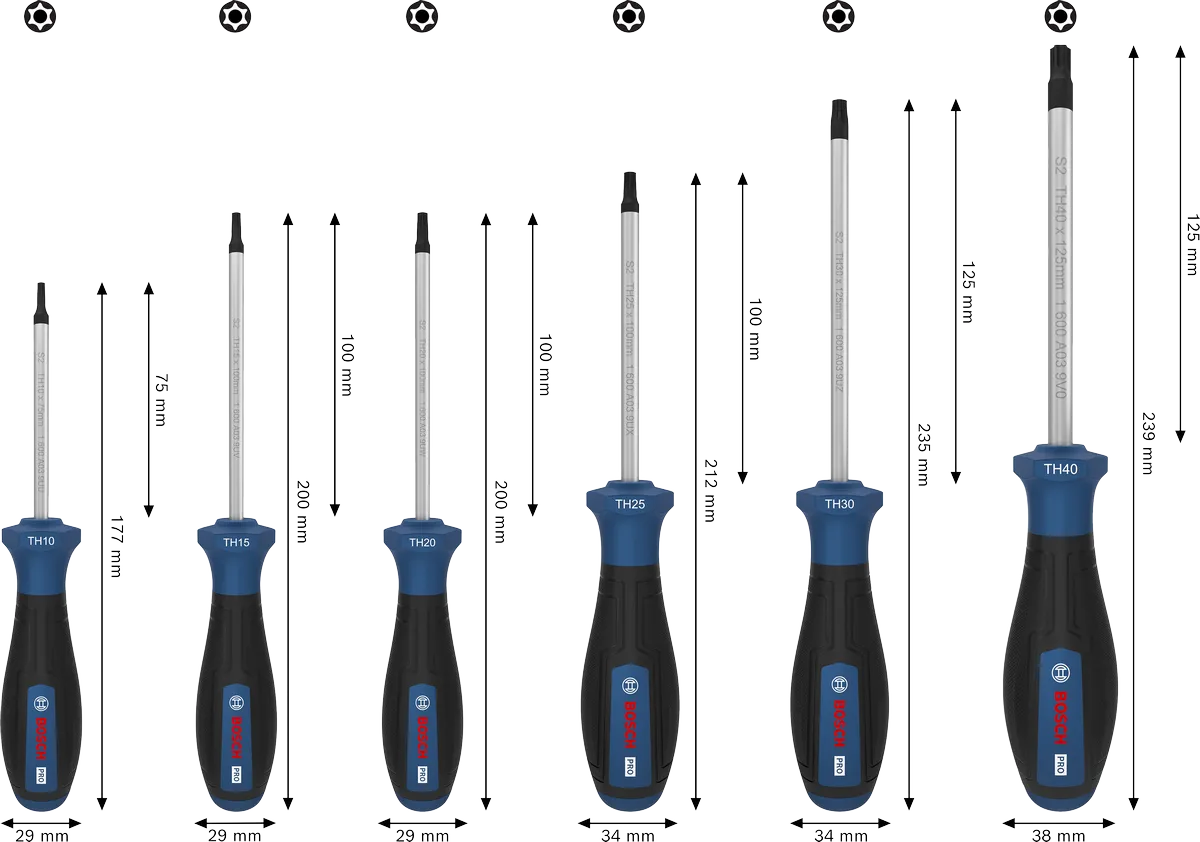 Juego de atornilladores PRO Torx Security, 6 piezas