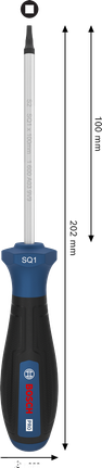 Destornillador Bosch PRO SQ1 x 100 mm con mango ergonómico.