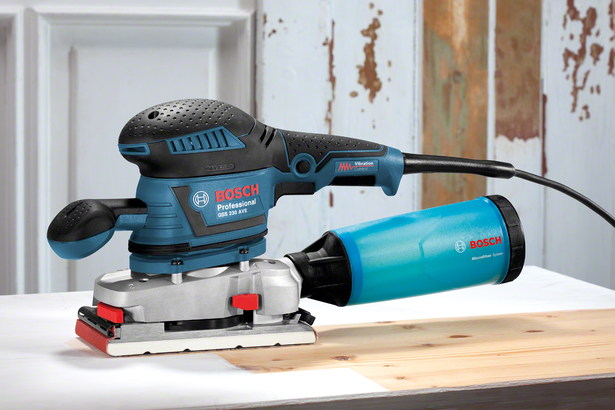 Bosch GSS 230 AVE sander with microfilter system.