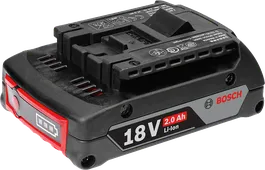 Bosch 18V 2.0Ah lithium-ion battery pack.