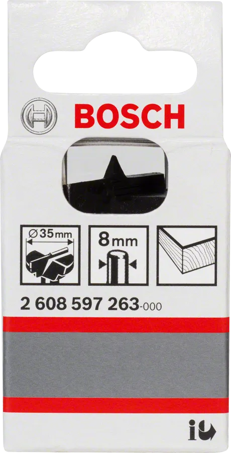 Bosch cantilever hinge cutter bit 35mm diameter, 8mm shank.
