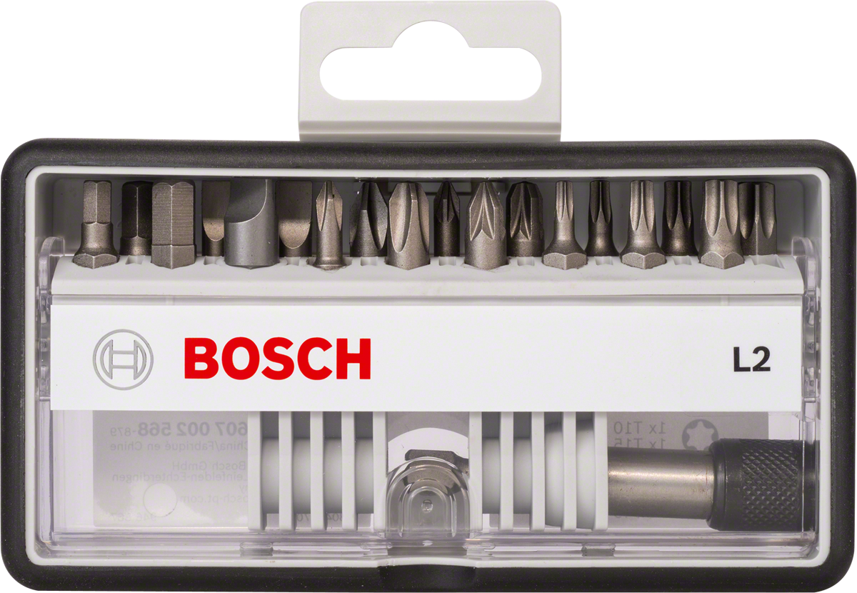 Bosch 18+1-piece Robust Line bit set.