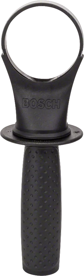 Bosch auxiliary handle with ergonomic grip.