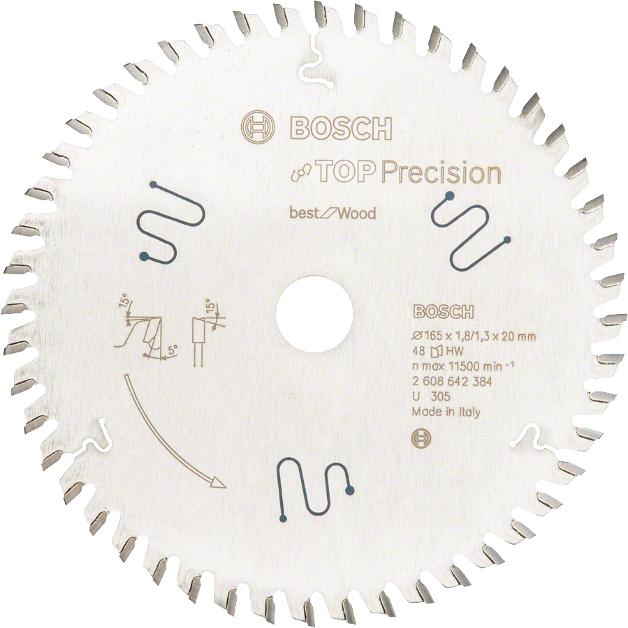 Bosch TOP Precision saw blade for wood cutting.