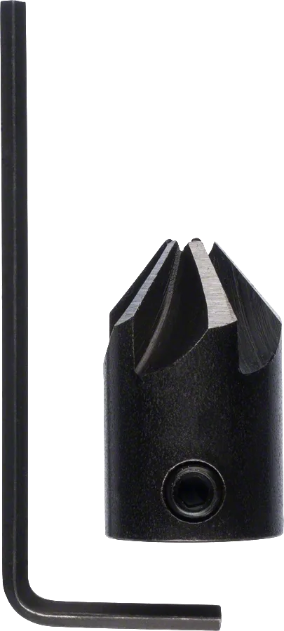 Bosch arbor-mounted countersink for brad point drill bits.