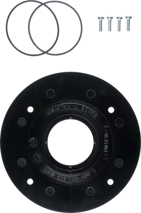 Bosch round base plate with mounting screws and rings.