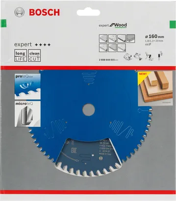 Bosch Expert for Wood 160 mm circular saw blade.