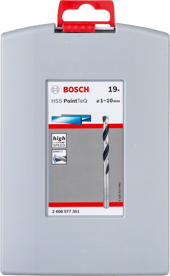 Bosch HSS PointTeQ 19-piece drill bit set 1-10mm.