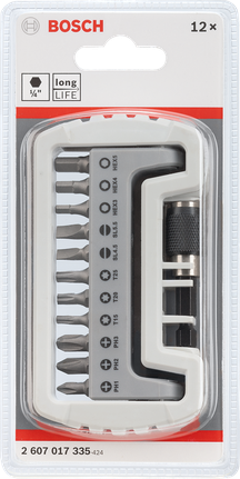 Bosch 12-piece screwdriver bit set 1/4″.