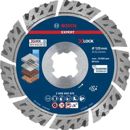 Bosch EXPERT MultiMaterial X-LOCK diamond cutting disc 125 mm.