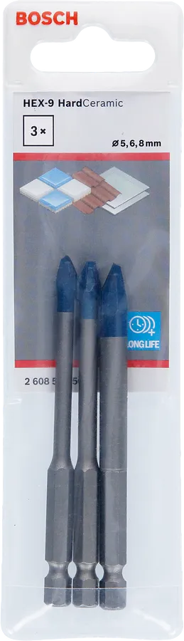 Bosch HEX-9 HardCeramic drill bit set 5/6/8 mm.
