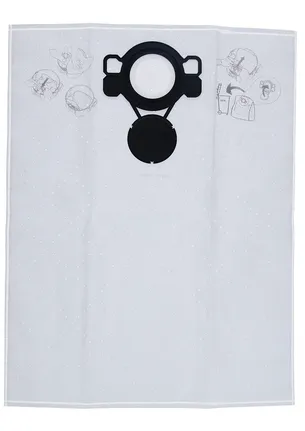 Bosch fleece bag for dust extraction with secure fitting.