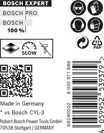 Bosch EXPERT CYL-9 MultiConstruction drill bit packaging.