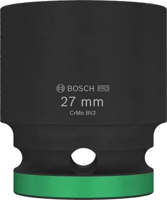Bosch PRO Impact Socket 1/2 inch 27 mm with green ring.