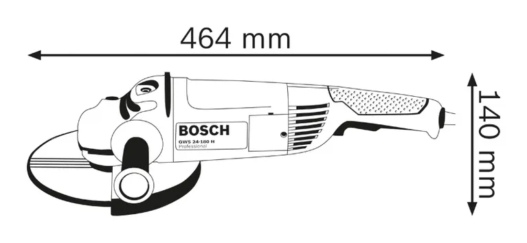 Angle grinder dimensions.