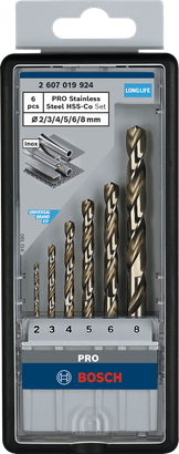 Bosch PRO stainless steel HSS-Co drill bit set 6 pcs.