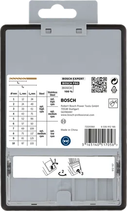 Bosch PRO stainless steel HSS-Co drill bit set 10 pcs.