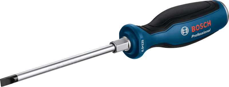 Bosch slotted screwdriver with ergonomic handle.
