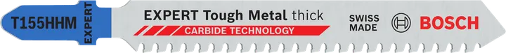 Bosch EXPERT Tough Metal T155HHM jigsaw blade for thick metal.