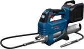 Bosch GFP 18V-10 cordless grease gun with hose attached.
